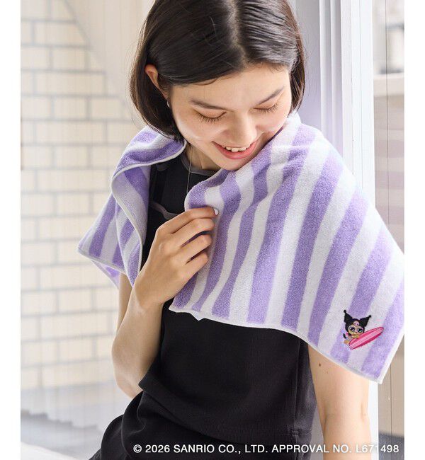 ROPE PICNIC PASSAGE「【サンリオキャラクターズ&times;ROPE' PICNIC】日焼けデザイン ワンポイント刺繍フェイスタオル」|タオル|