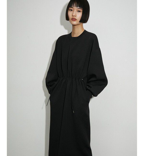 ADAM ET ROPE'「【定番人気】フォルムニットワンピース」|ワンピース|ブラック(01)