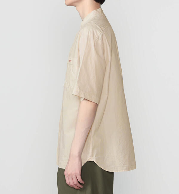 DANTON「DANTON | コットンリネンブロード バンドカラー半袖シャツ MEN」|シャツ・ブラウス|