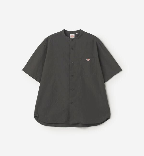 DANTON「DANTON | コットンリネンブロード バンドカラー半袖シャツ MEN」|シャツ・ブラウス|