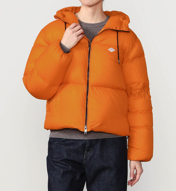 DANTON「DANTON | ナイロンリップストップ ダウンフードジャケット WOMEN」|ダウン|ORANGE