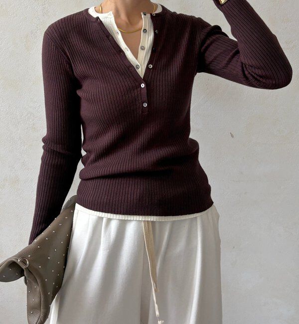  「ヘンリーネックリブニット」|ニット・セーター|