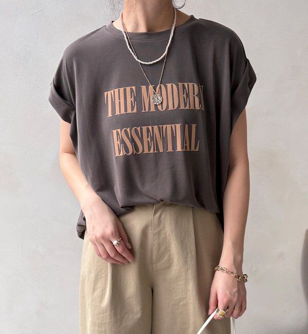  「【セットアップ可能】フロッキー肩タックプリントTEE」|Tシャツ・カットソー|