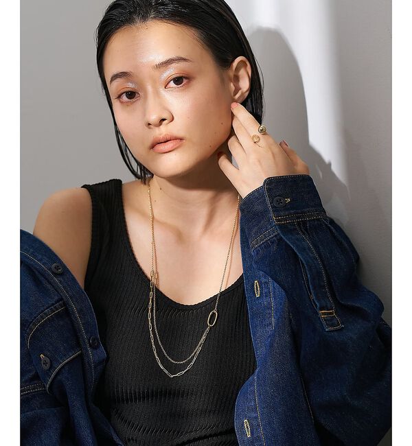 collex「【dignif】【金属アレルギー対応】ミックスチェーンポイントネックレス」|ネックレス|ゴールド