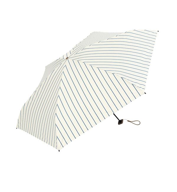 collex「日傘 ストライプ ポーチ付き 晴雨兼用 折りたたみ傘【assa】【WEB限定】」|傘|アイボリー
