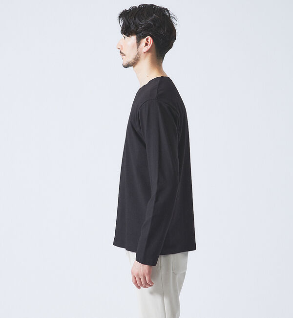ABAHOUSE「【ノンストレス】定番 / COTTON LYCRA 圧着 クルーネック 長袖 T」|Tシャツ・カットソー|