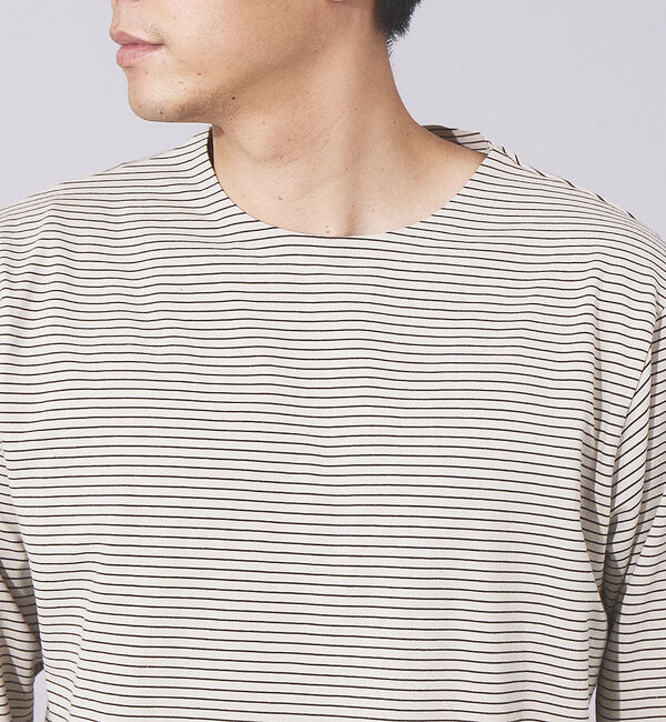 ABAHOUSE「【ノンストレス】定番 / COTTON LYCRA 圧着 クルーネック 長袖 T」|Tシャツ・カットソー|