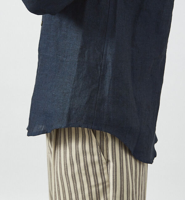 ABAHOUSE「【LUXE Linen Solaro】バンドカラー リネンシャツ」|シャツ・ブラウス|