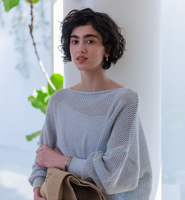 Rouge vif「ラメメッシュワイドニットプルオーバー」|ニット・セーター|