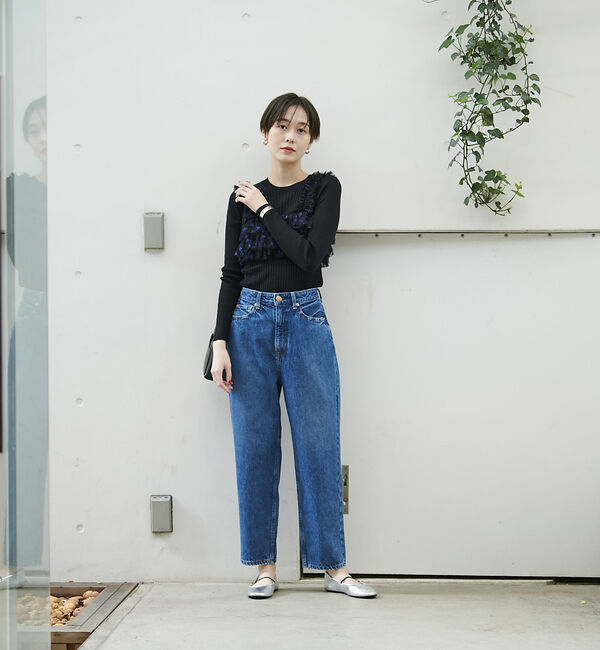 Rouge vif「シルク混ワイドリブプルオーバーニット」|ニット・セーター|