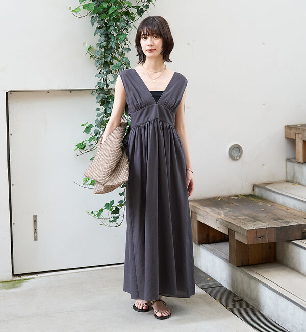 Rouge vif「麻混3WAYウエストリボンワンピース」|ワンピース|