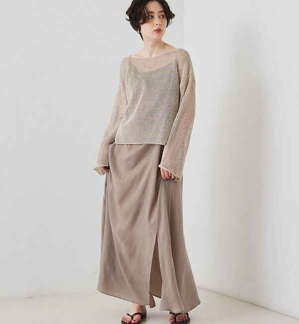 Rouge vif「キュプラフィブリルキャミワンピース」|ワンピース|グレージュ