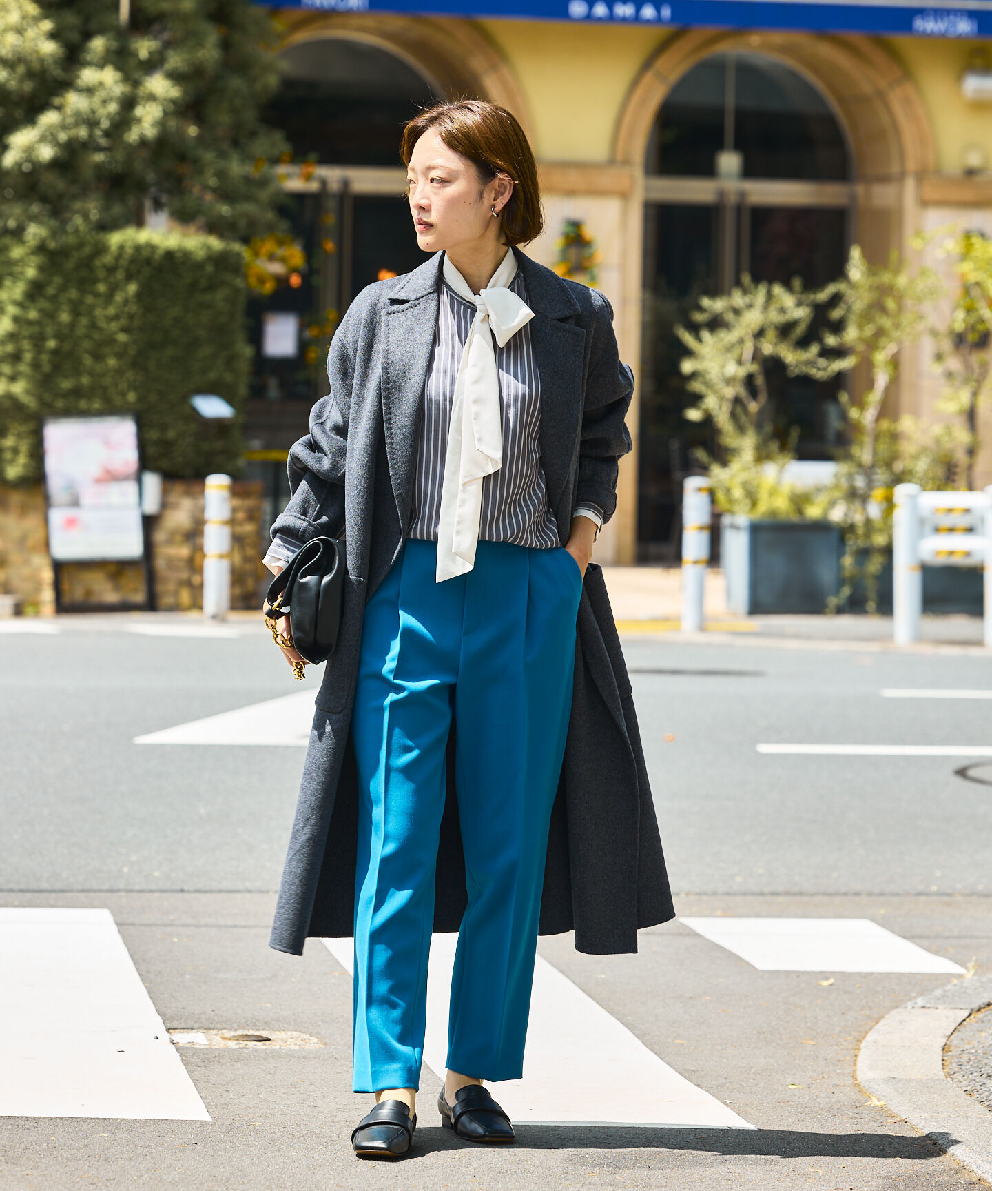 qualite「【ブルー】ダブルクロスセンタープレスパンツ」|その他|