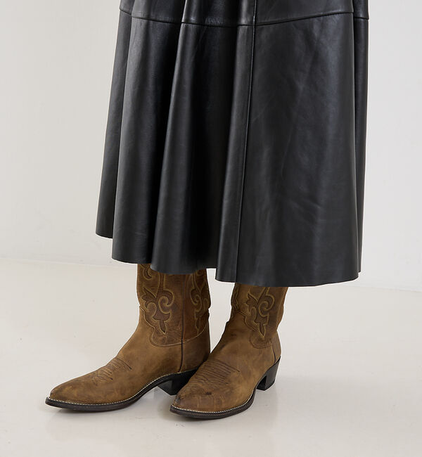 The Store by C' 「【HAIKURE】MID SERENITY LETHER SKIRT／レザースカ」|スカート|