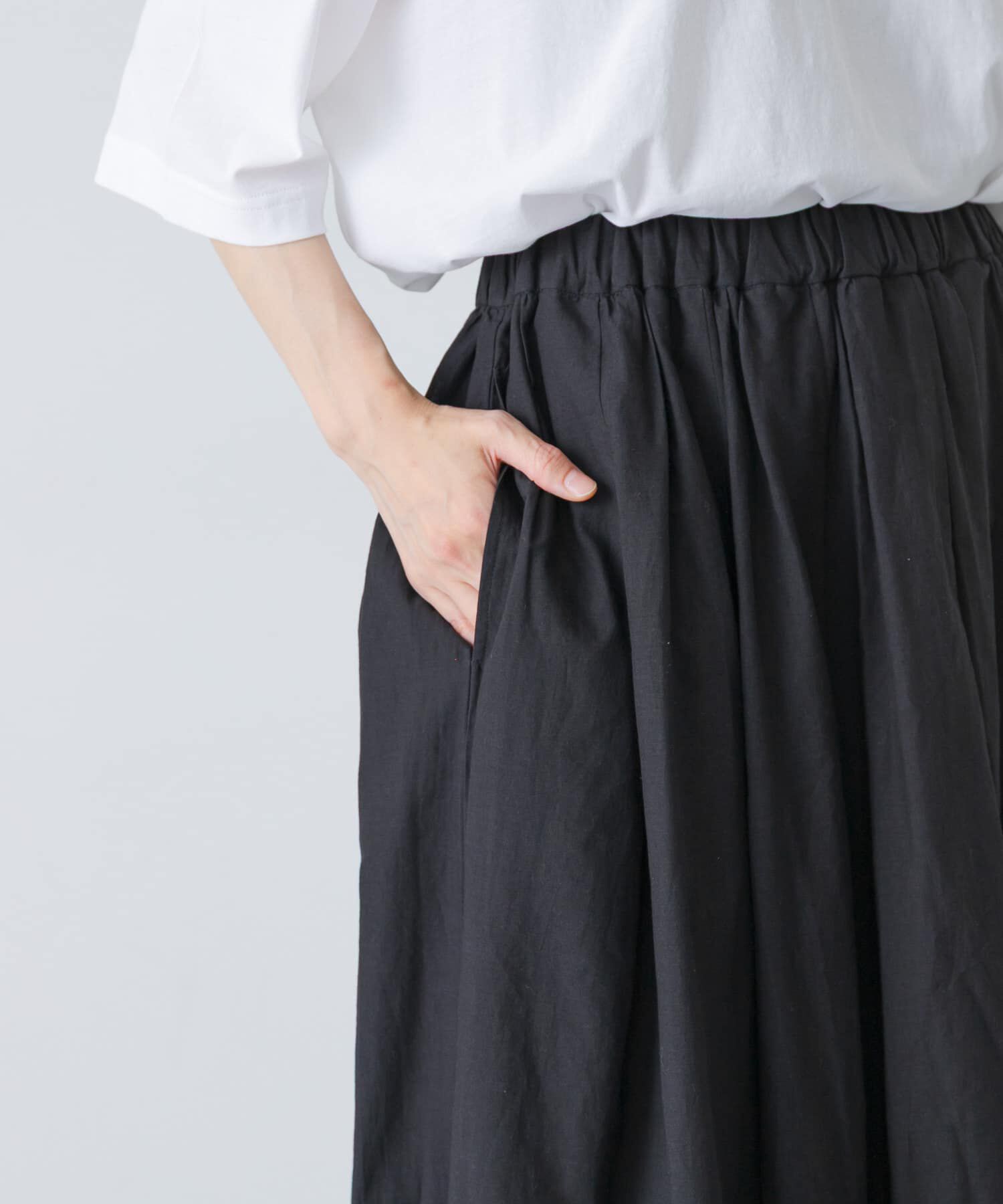 かぐれ「スカラップ刺繍タックスカート」|スカート|