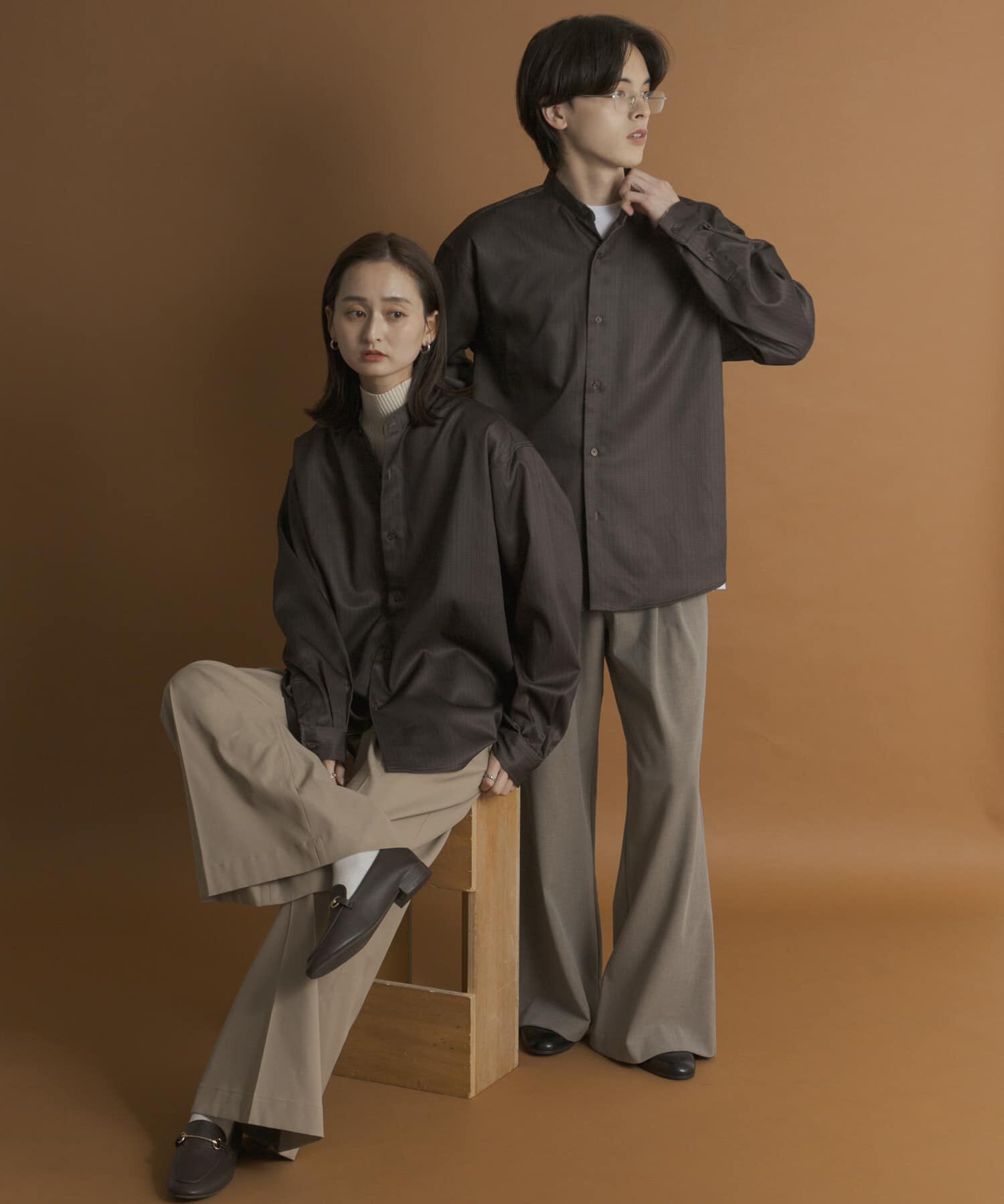 SENSE OF PLACE by URBAN RESEARCH「ウールライクバンドカラールーズシャツ」|シャツ・ブラウス|
