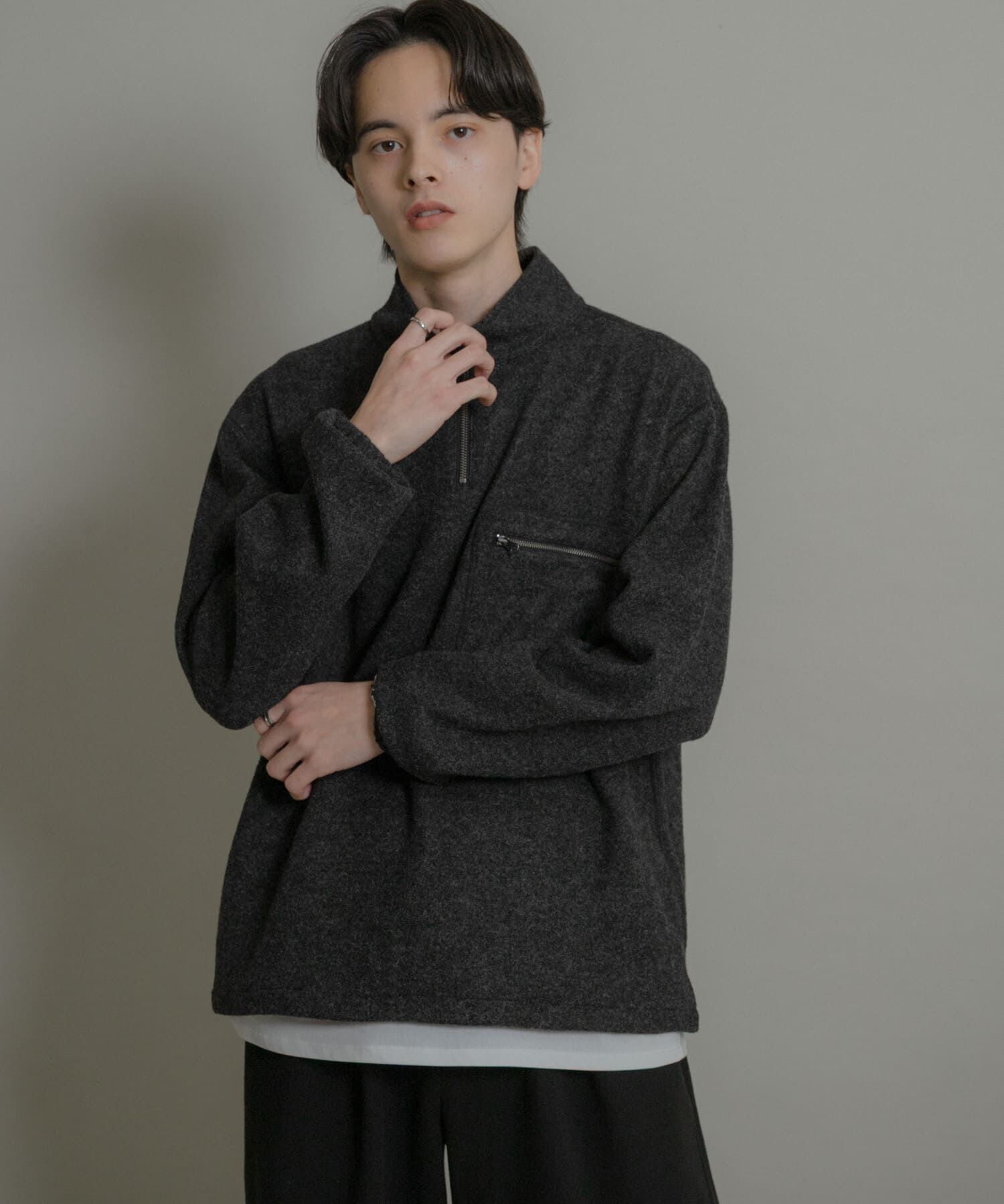 SENSE OF PLACE by URBAN RESEARCH「ウールジャージハーフZIP」|Tシャツ・カットソー|