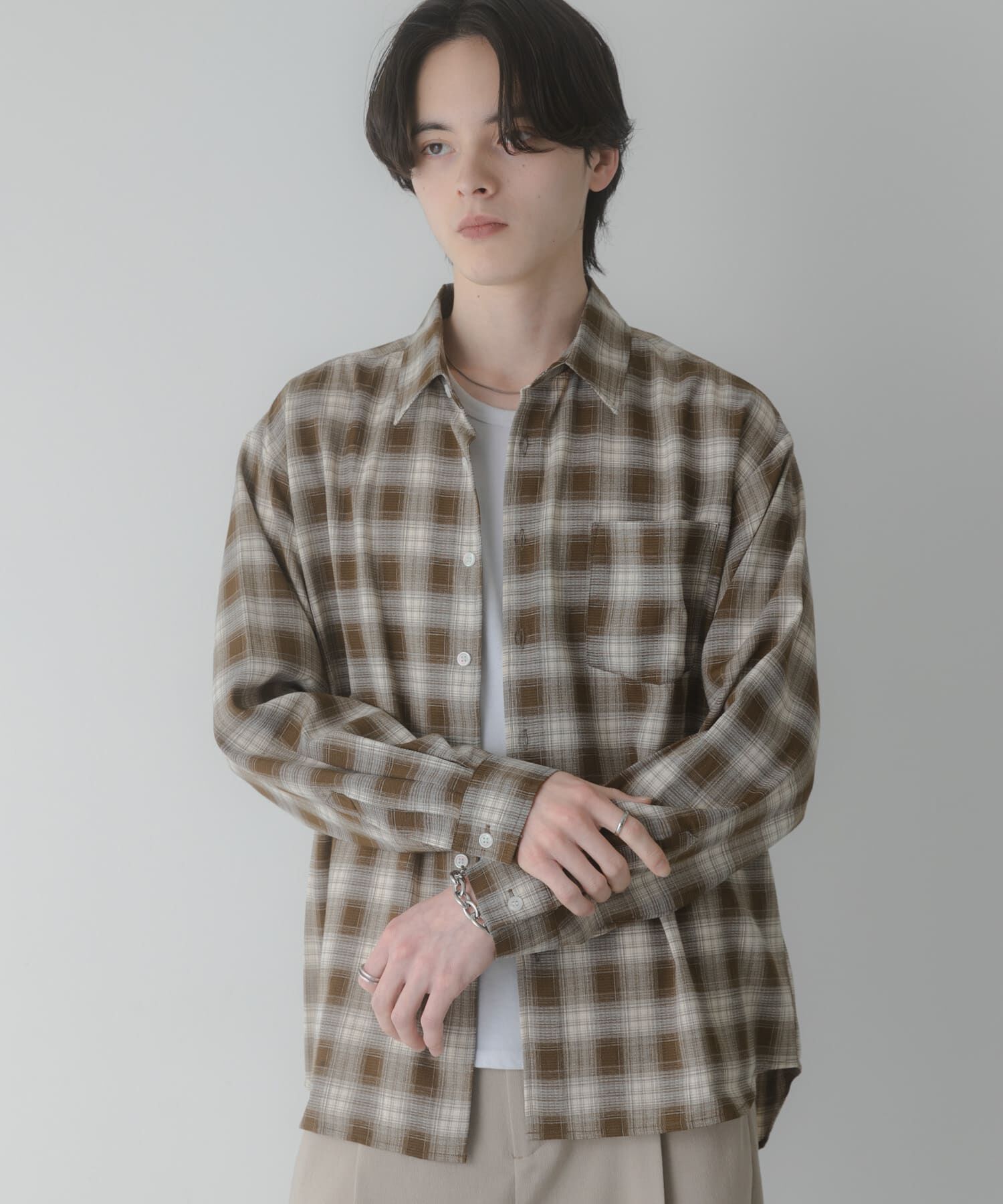SENSE OF PLACE by URBAN RESEARCH「マドラスチェックロングスリーブシャツ」|シャツ・ブラウス|