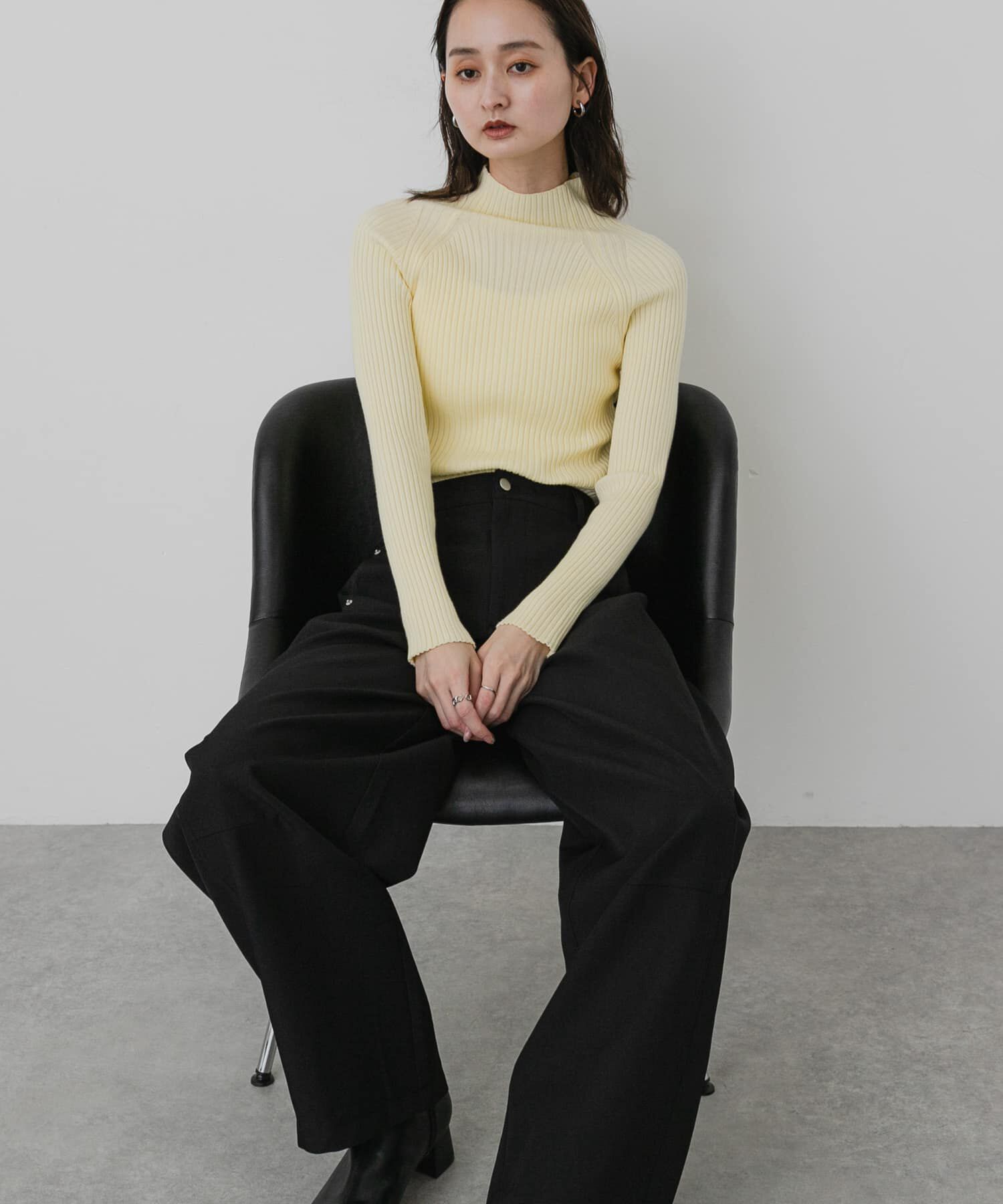 SENSE OF PLACE by URBAN RESEARCH「『一部WEB限定ｶﾗｰ』『洗濯可』抗ﾋﾟﾙｽﾄﾚｯﾁﾘﾌﾞﾊｲﾈｯｸｾ 」|ニット・セーター|イエロー
