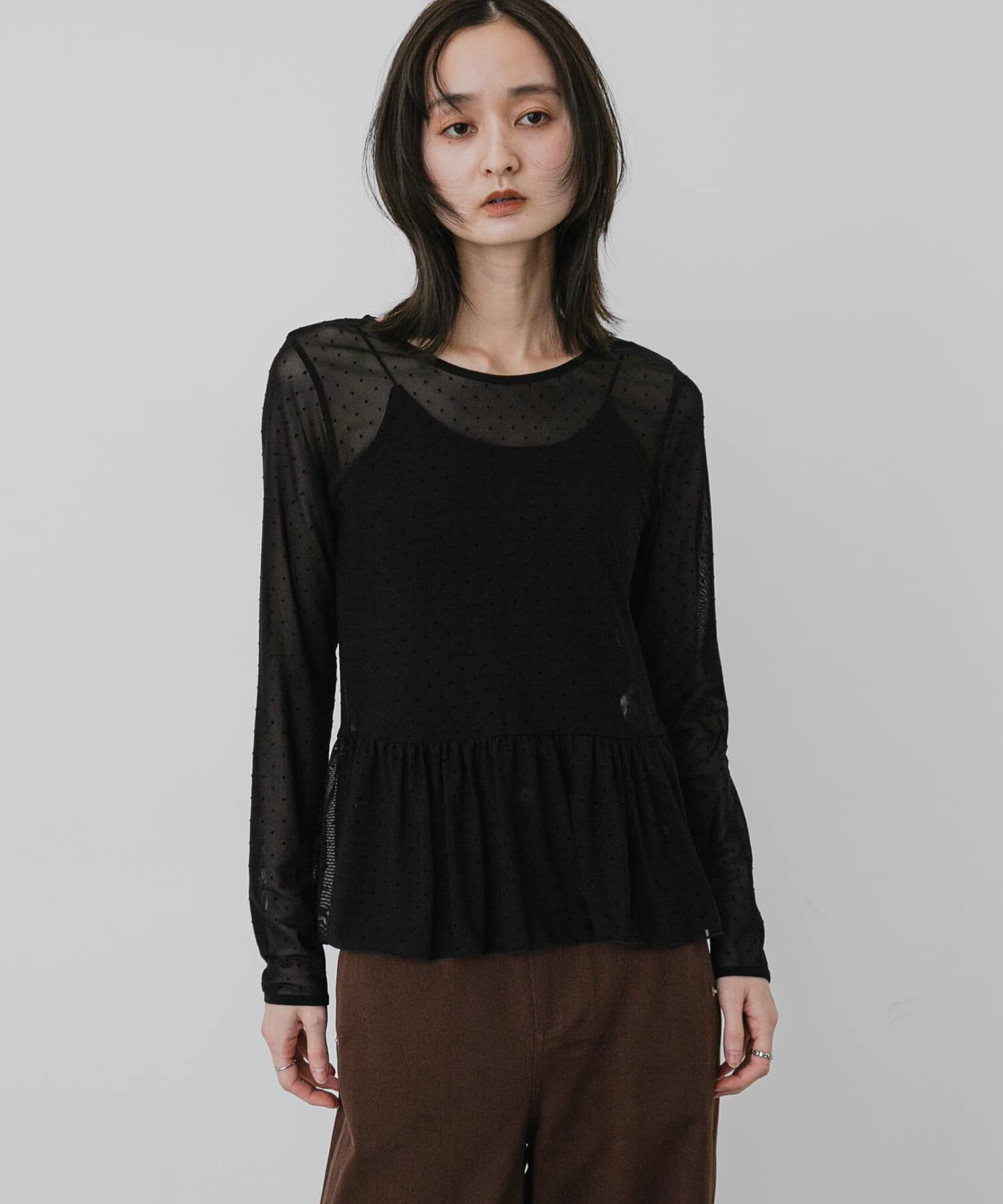 SENSE OF PLACE by URBAN RESEARCH「フロッキードットシアーフリルトップ」|その他|