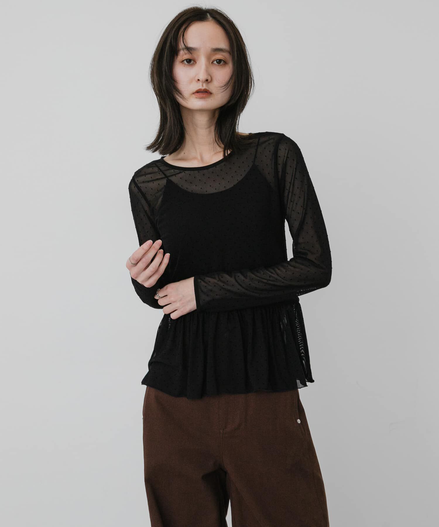 SENSE OF PLACE by URBAN RESEARCH「フロッキードットシアーフリルトップ」|その他|