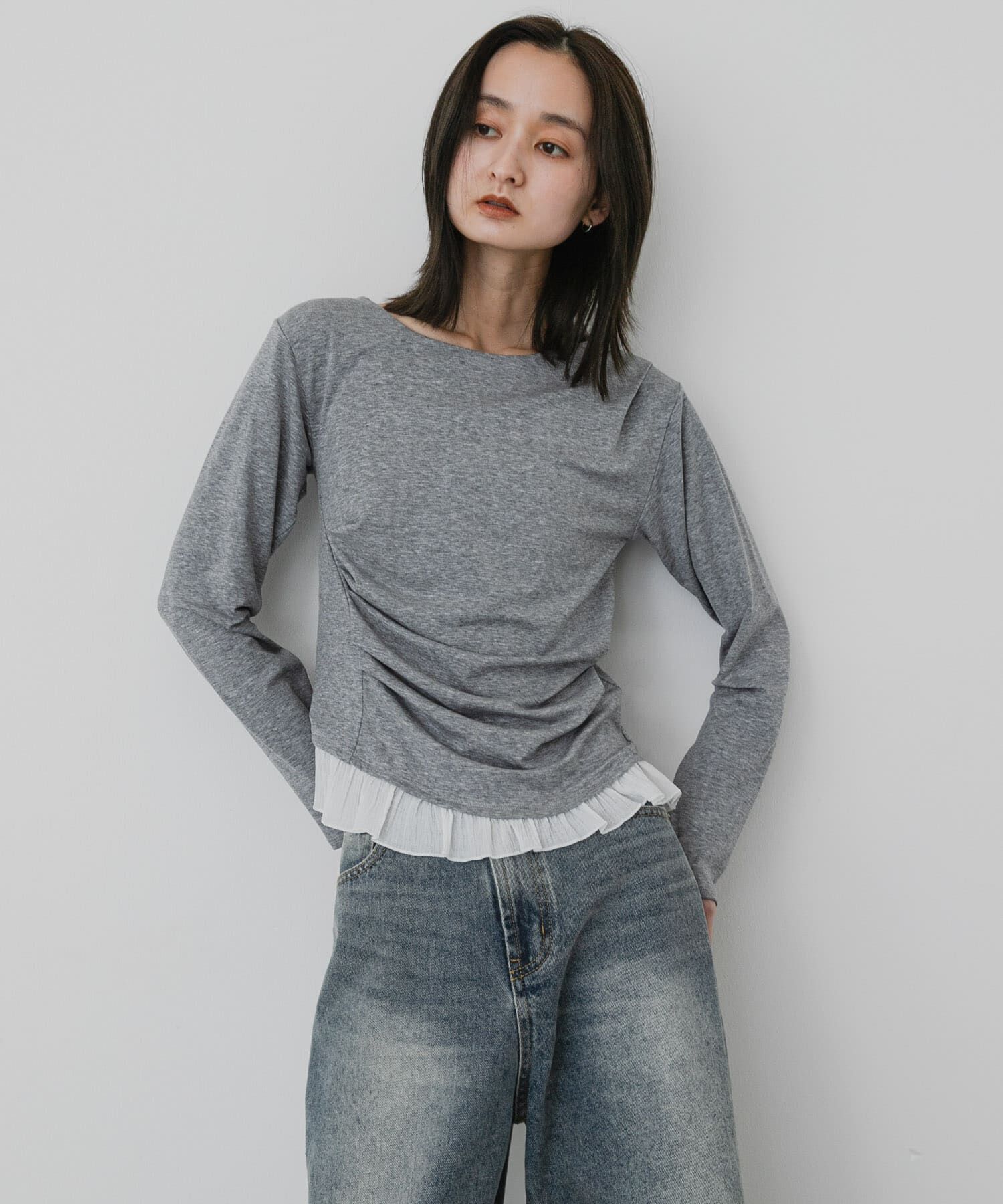 SENSE OF PLACE by URBAN RESEARCH「フリルドレープトップ」|Tシャツ・カットソー|