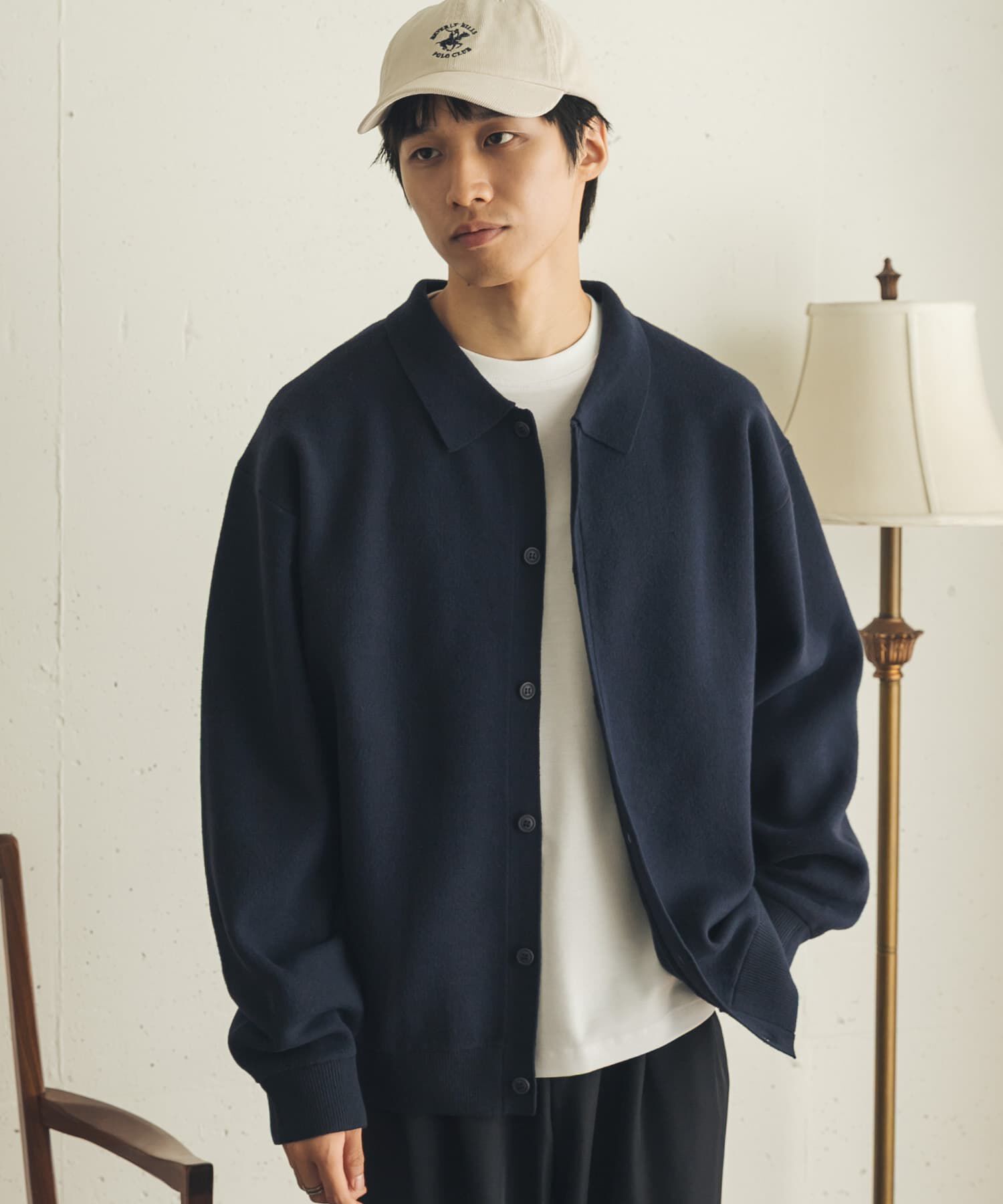 SENSE OF PLACE by URBAN RESEARCH「『一部WEB限定カラー』『洗濯可』スウェットライクニットカーディガン」|カーディガン|ネイビー