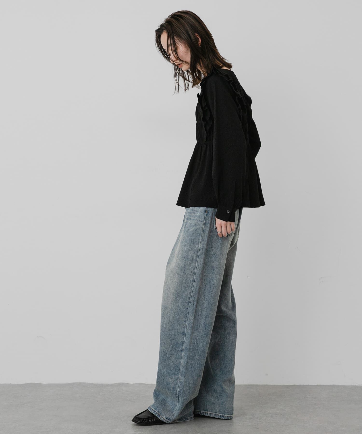 SENSE OF PLACE by URBAN RESEARCH「シャーリングフリルカットトップ」|シャツ・ブラウス|