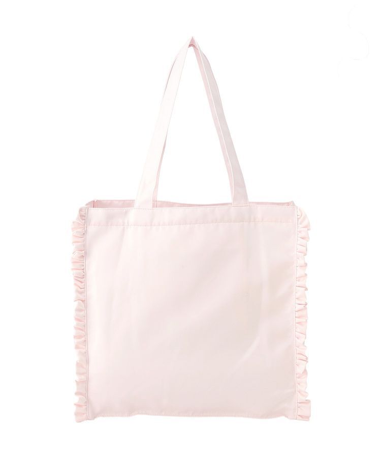 Maison de FLEUR「【A4対応】サテンフリルスクエアトートバッグ」|トートバッグ|