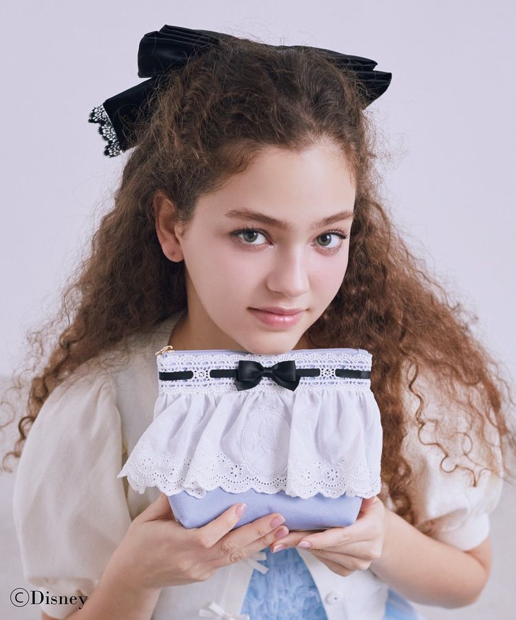 Maison de FLEUR「Alice/レースリボンポーチ」|ポーチ|ライトブルー