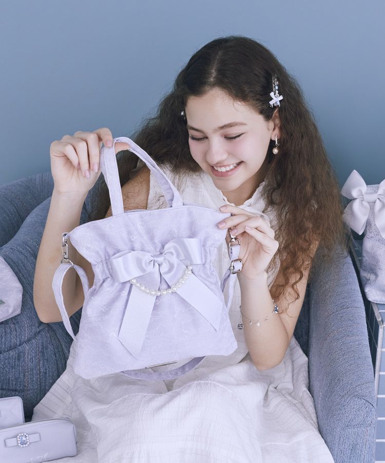 Maison de FLEUR「【2Way】ブルーマニアリボン2Wayトートバッグ」|トートバッグ|