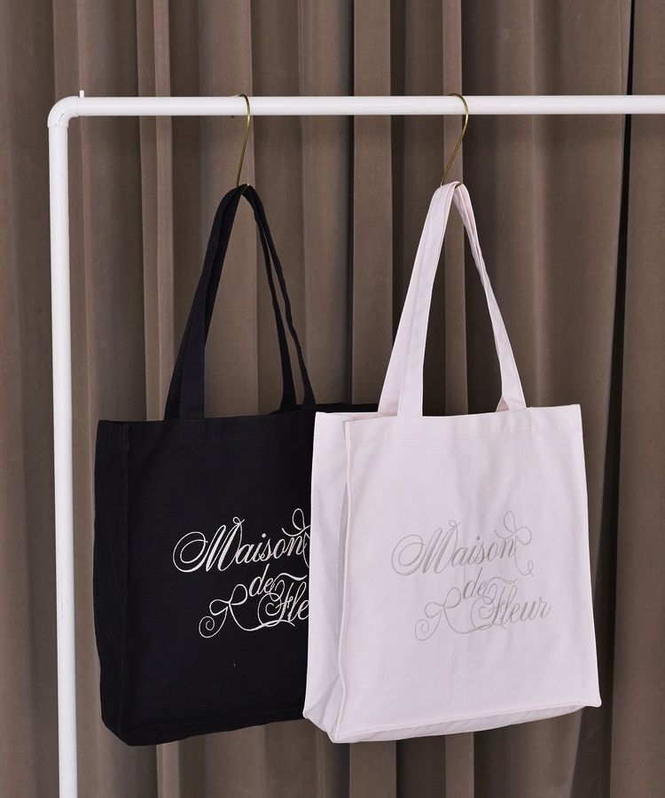 Maison de FLEUR「ブランドロゴ刺繍スクエアトートバッグ」|トートバッグ|