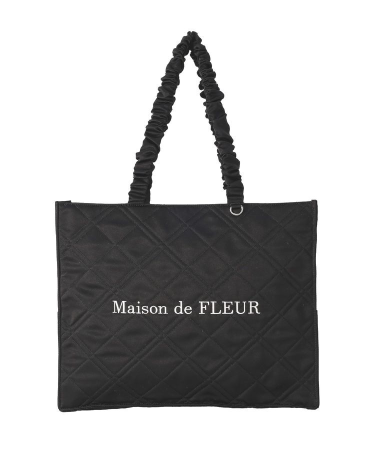Maison de FLEUR「【A4対応/キャリーオン】ギャザーハンドルキルティングキャリーオンバッグ」|トートバッグ|