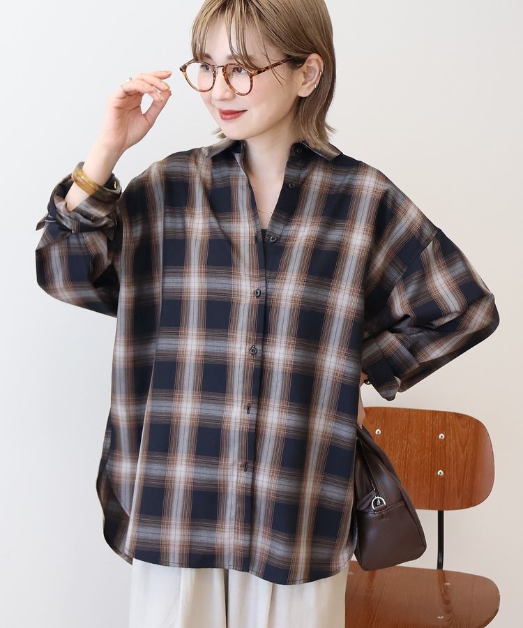 AMERICAN HOLIC「【WEB限定】イージーケアチェックシャツ」|シャツ・ブラウス|Black