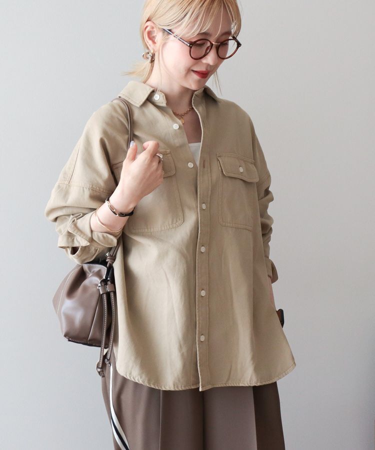 AMERICAN HOLIC「Wポケットデニムシャツ」|シャツ・ブラウス|Beige