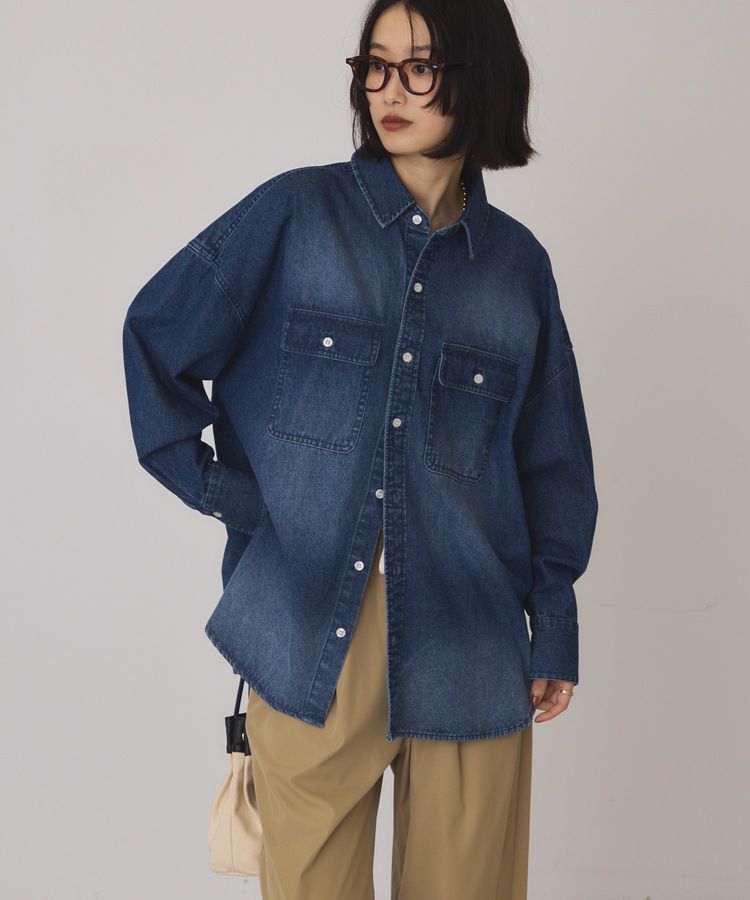 AMERICAN HOLIC「Wポケットデニムシャツ」|シャツ・ブラウス|Indigo