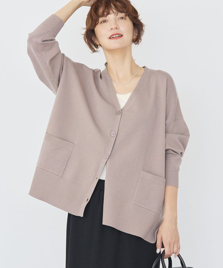 AMERICAN HOLIC「【WEB限定】バイパチVネックルーズカーディガン」|カーディガン|Beige