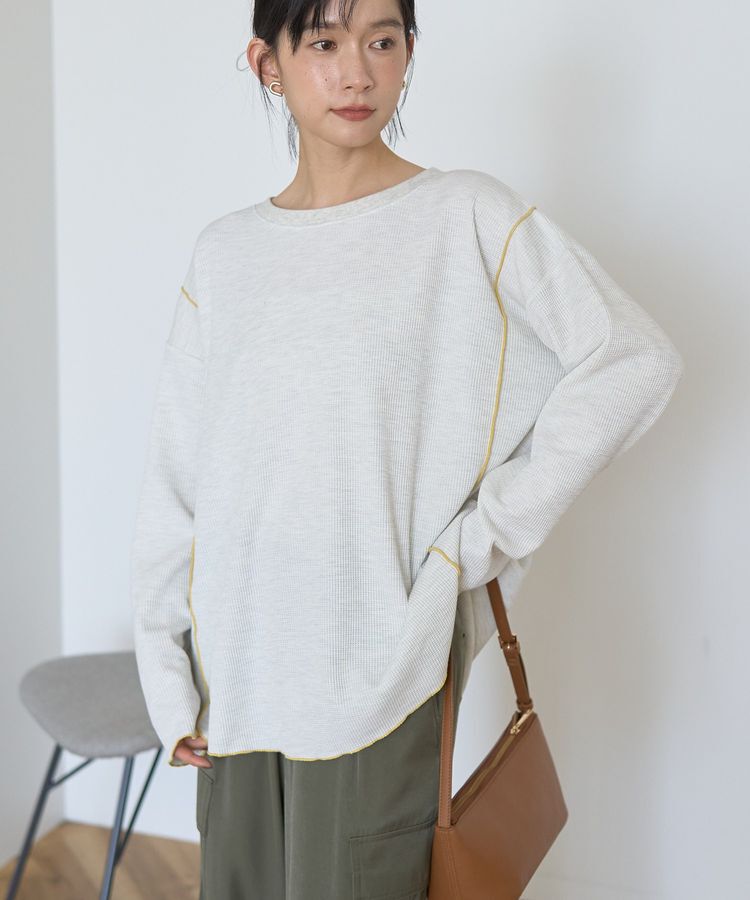 AMERICAN HOLIC「【WEB限定】ワッフル配色メロープルオーバー」|Tシャツ・カットソー|
