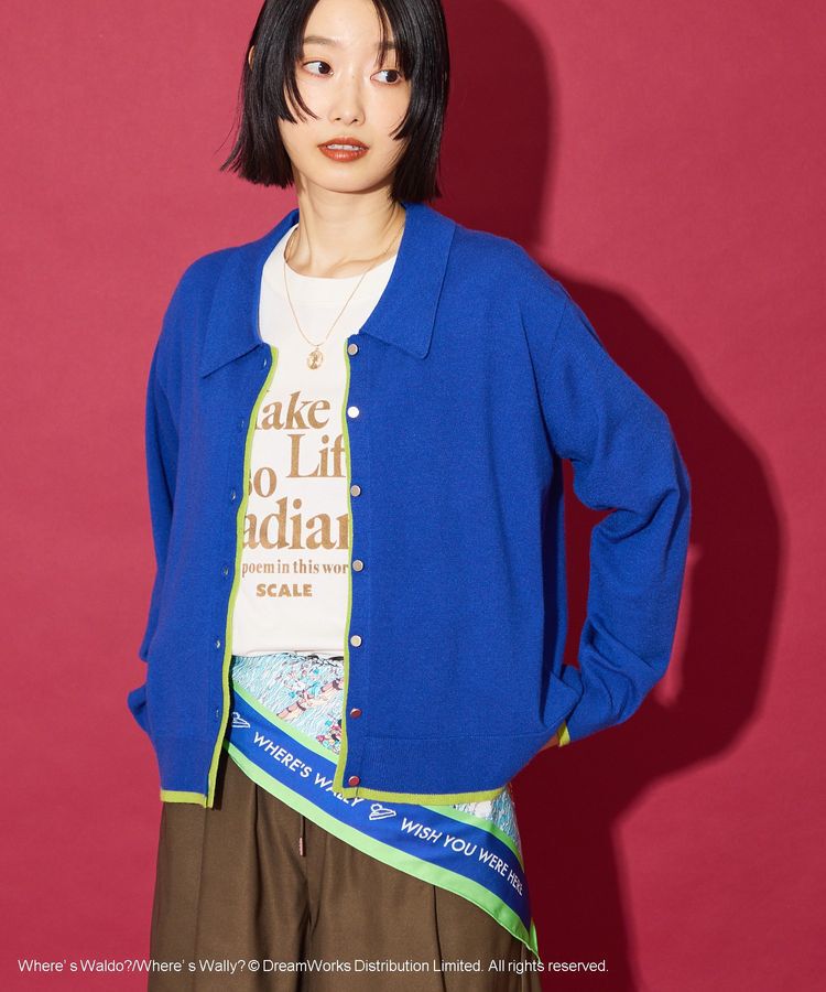 AMERICAN HOLIC「【WHERE'S WALLY?】配色レイヤードニットポロ」|ニット・セーター|