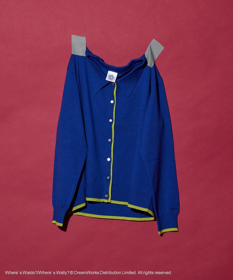 AMERICAN HOLIC「【WHERE'S WALLY?】配色レイヤードニットポロ」|ニット・セーター|Blue