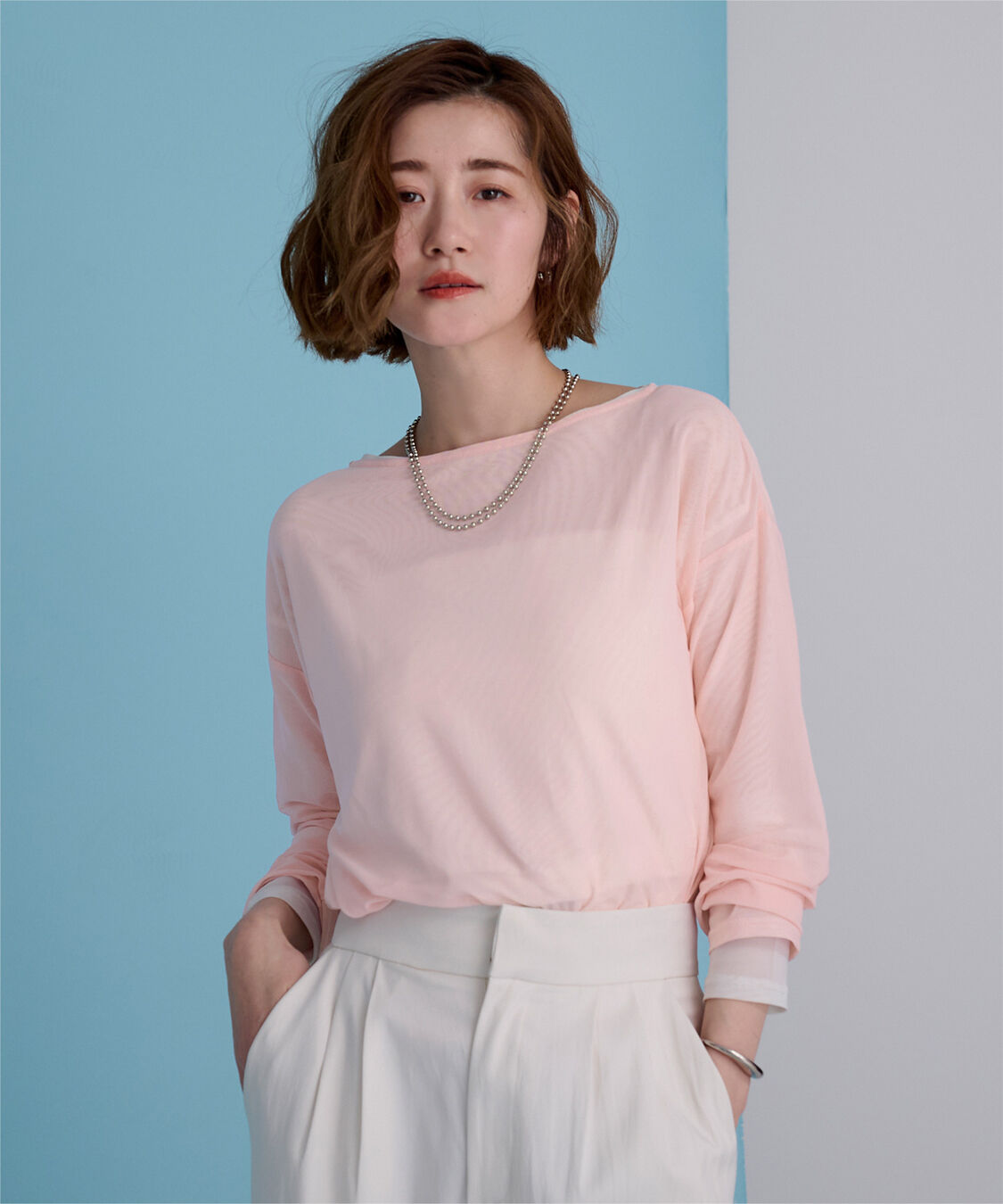 ur's「シアーボートネックプルオーバー」|Tシャツ・カットソー|
