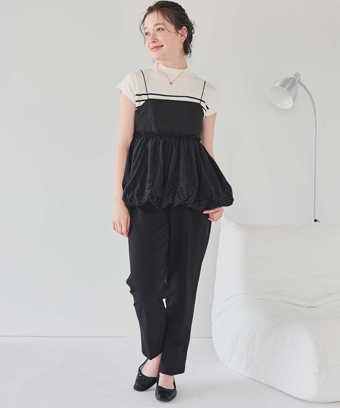 titivate「コットン刺繍レースキャミソールトップス」|Tシャツ・カットソー|