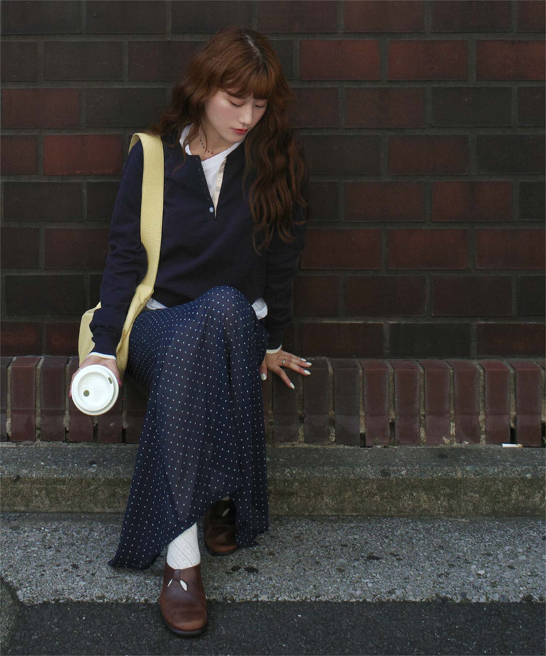 miette「【hinaさんコラボアイテム】配色ヘンリーネックニット」|ニット・セーター|