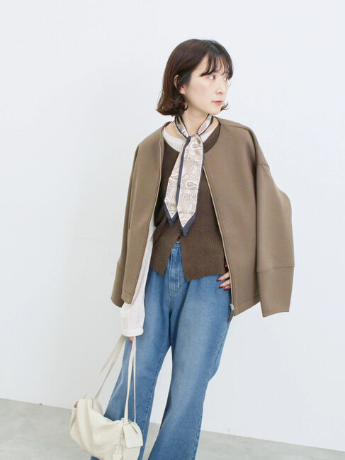 Samansa Mos2 blue「バンダナ付きニットベスト」|ニット・セーター|