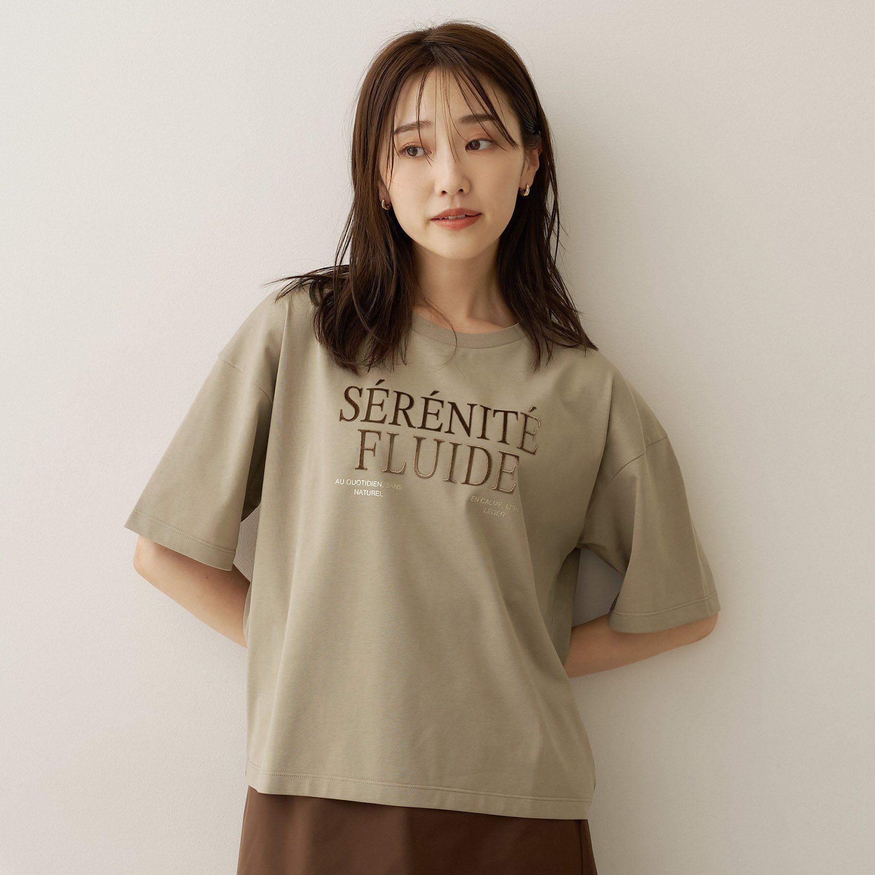 UNTITLED「【丈感すっきり】ベロアプリントロゴT」|Tシャツ・カットソー|
