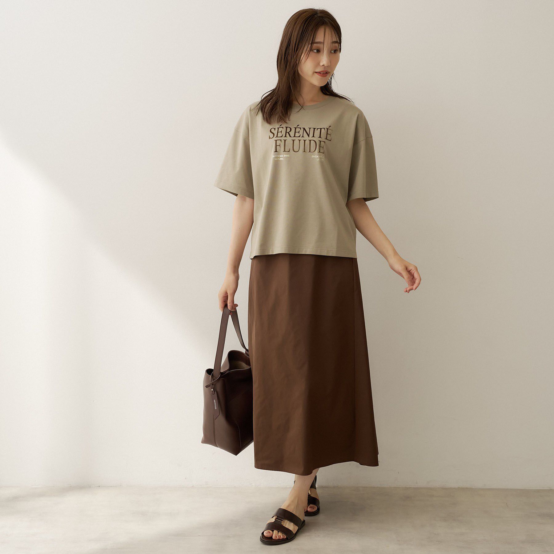 UNTITLED「【丈感すっきり】ベロアプリントロゴT」|Tシャツ・カットソー|