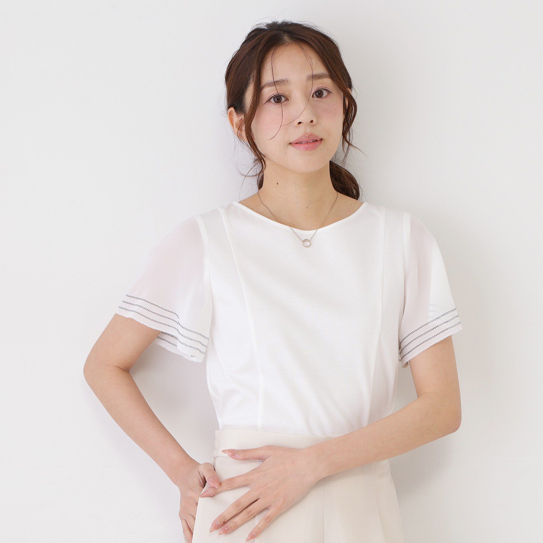 COUP DE CHANCE「【手洗い可】フレアスリーブカットソー」|Tシャツ・カットソー|