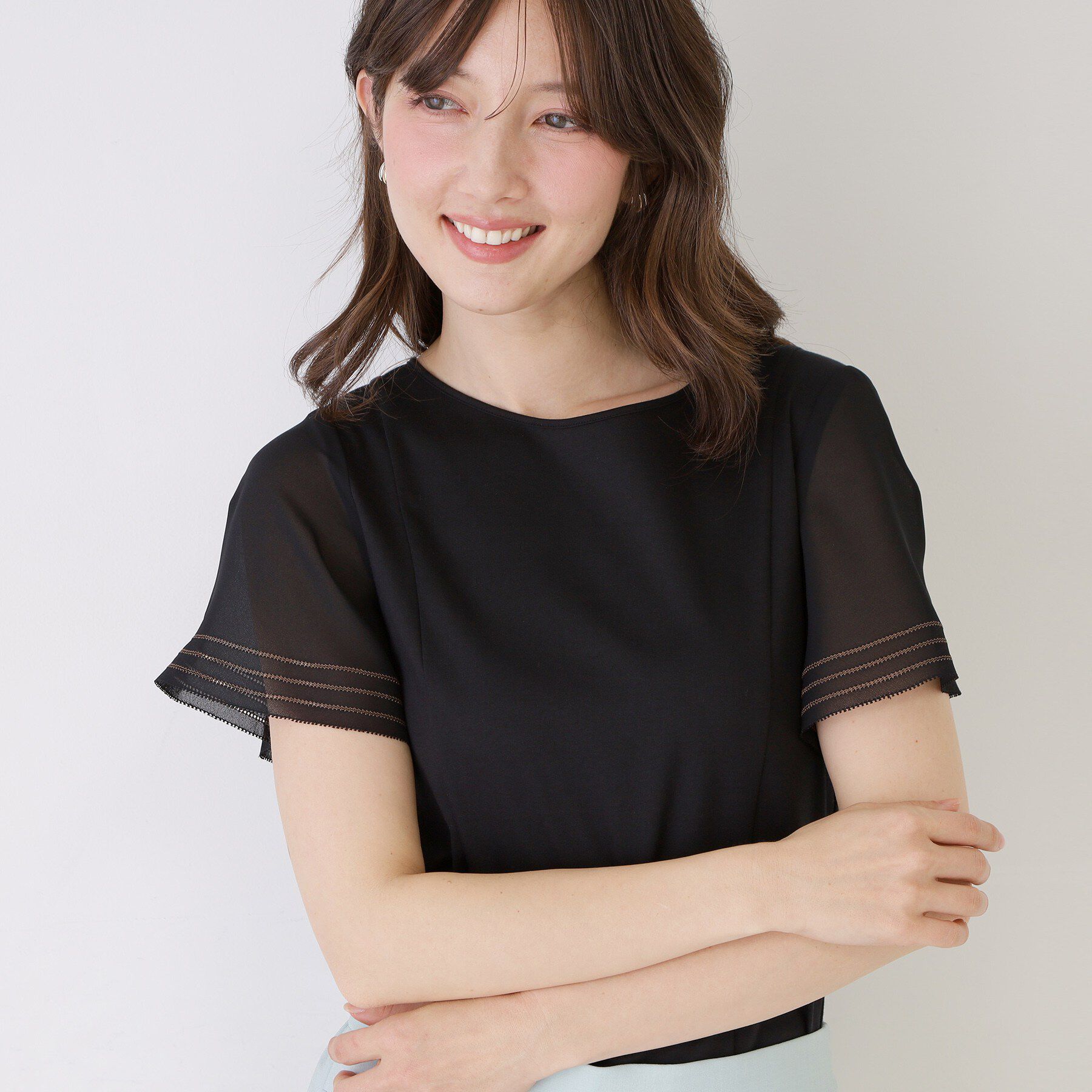 COUP DE CHANCE「【手洗い可】フレアスリーブカットソー」|Tシャツ・カットソー|