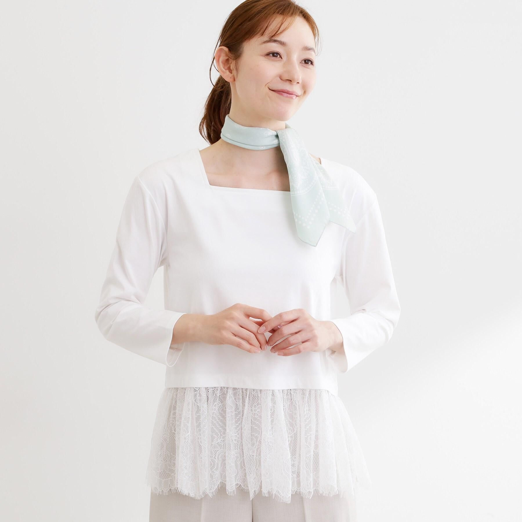 Reflect「【UVカット／接触冷感／レイヤード◎】レース切り替えプルオーバージャージ」|Tシャツ・カットソー|