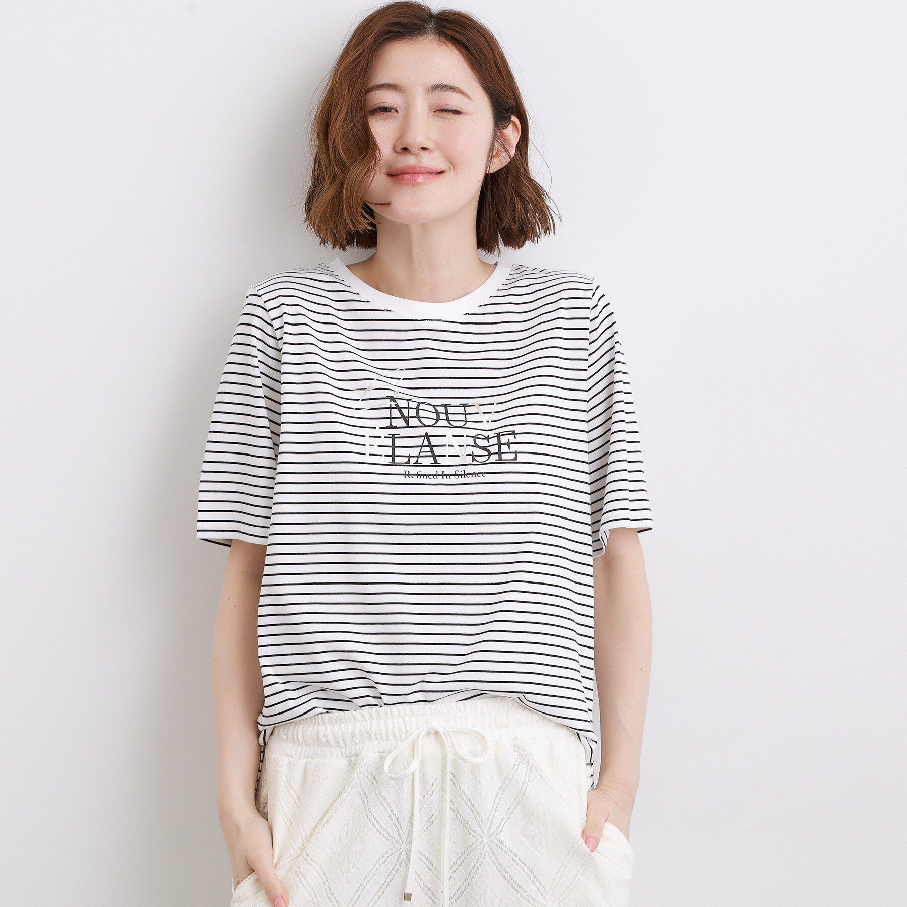 grove「【吸水速乾・UVカット・マシンウォッシャブル】ベーシックMIXロゴプリントT」|Tシャツ・カットソー|